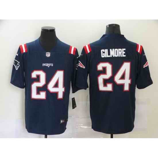 Nike Patriots 24 Stephon Gilmore Navy New Vapor Untouchable Limited Jersey